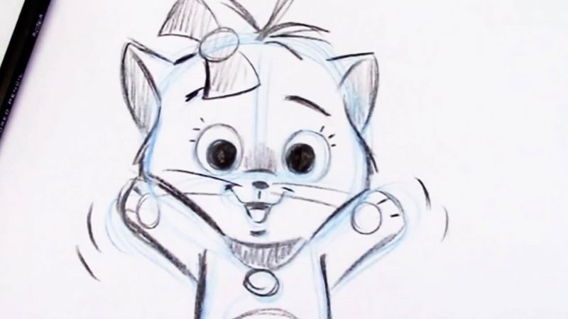 Cartoon Kitten Drawing