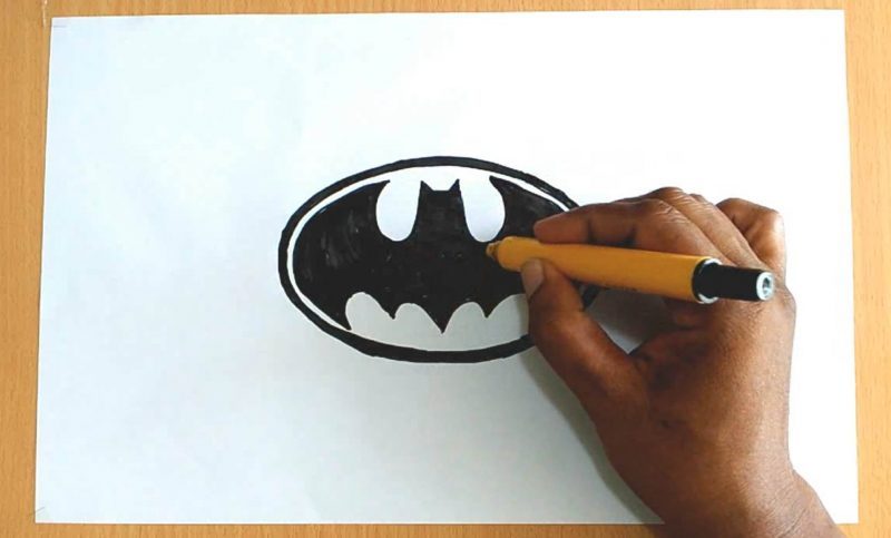 Batman Shield Drawing