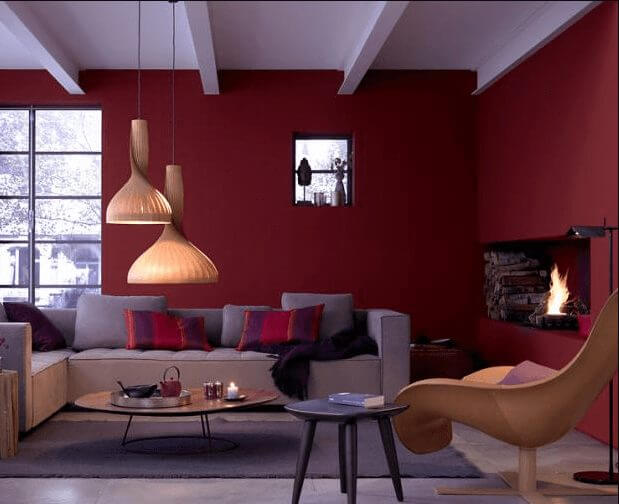 Modern Red Living Room Color Ideas