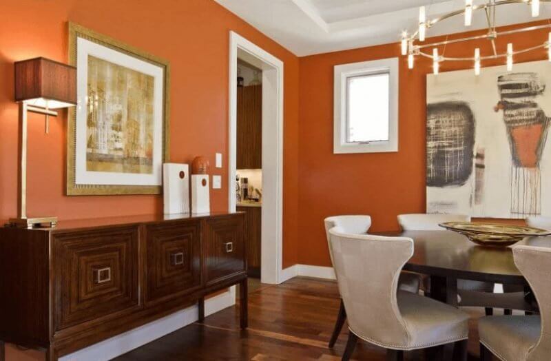 Orange Dinning Room Paint Color