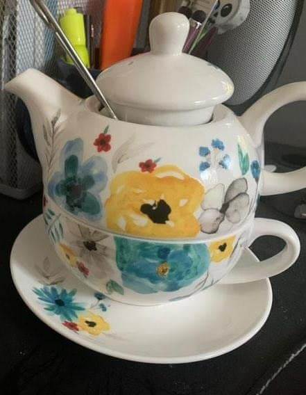 5. Antique Flower Teapot and Saucer