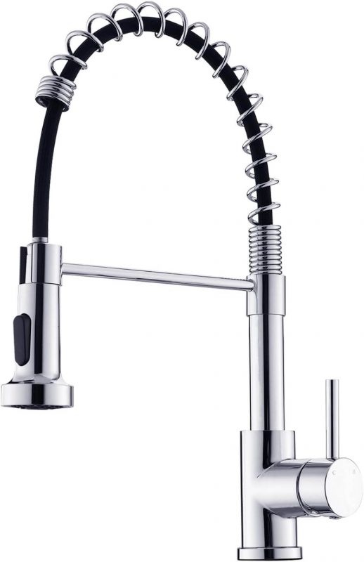5. Polished Chrome Sink Faucet with LUFEIDRA Sprayer