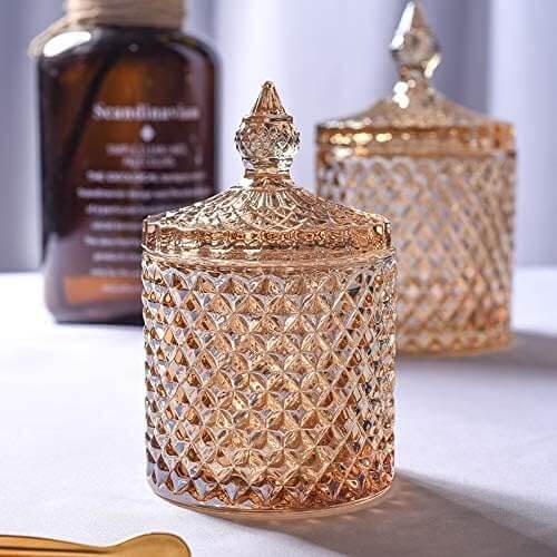 ✅ 5 Decorative Glass Jars with Lids