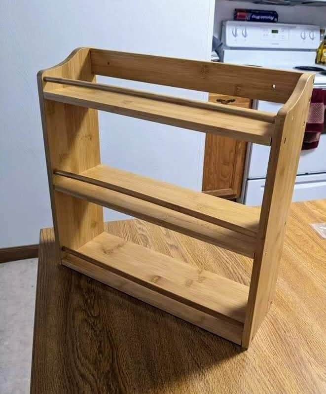 2. FoverOne 3-Tier Bamboo Spice Rack, Wooden Spice Jar Holder