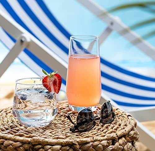 4. Set of 8 Clear Drinking Glasses and Goblet Cups