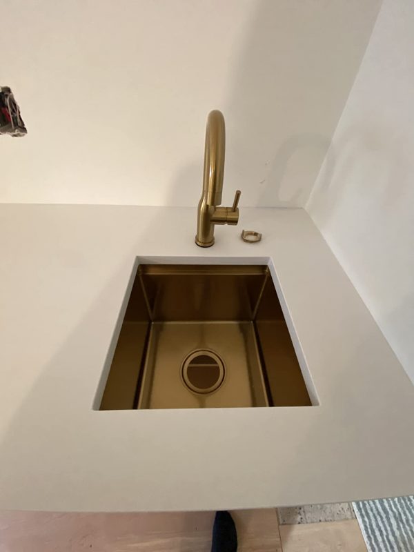 3.MONSINTA Gold Bar Sink, Bar Top Sink, Small Single Bowl Bar Sink 15" x 15"