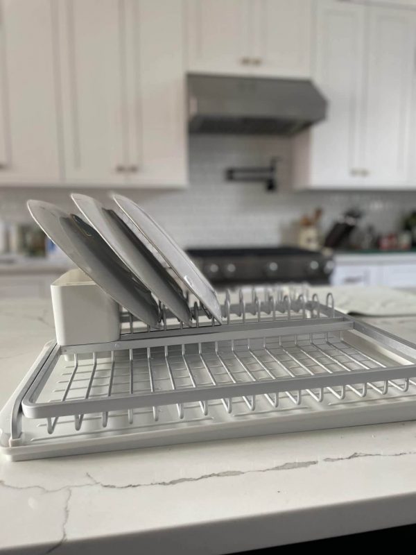 7. Brabantia Large Dish Drying Rack, Dark Grey
