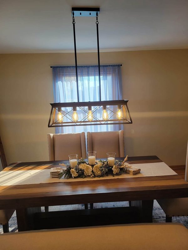 2. XIPUDA Farmhouse Pendant Lamp for Dining Room