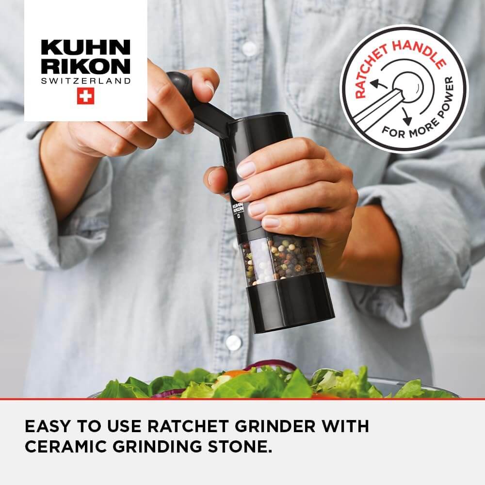 2. Kuhn Rikon Ratchet Grinder,Ceramic Mechanism for Salt, Pepper and Spices