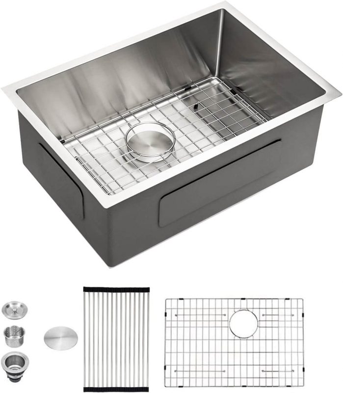 26 Stainless Steel Kitchen Sink - Sarlai 26X18 Inch Undermount Sink