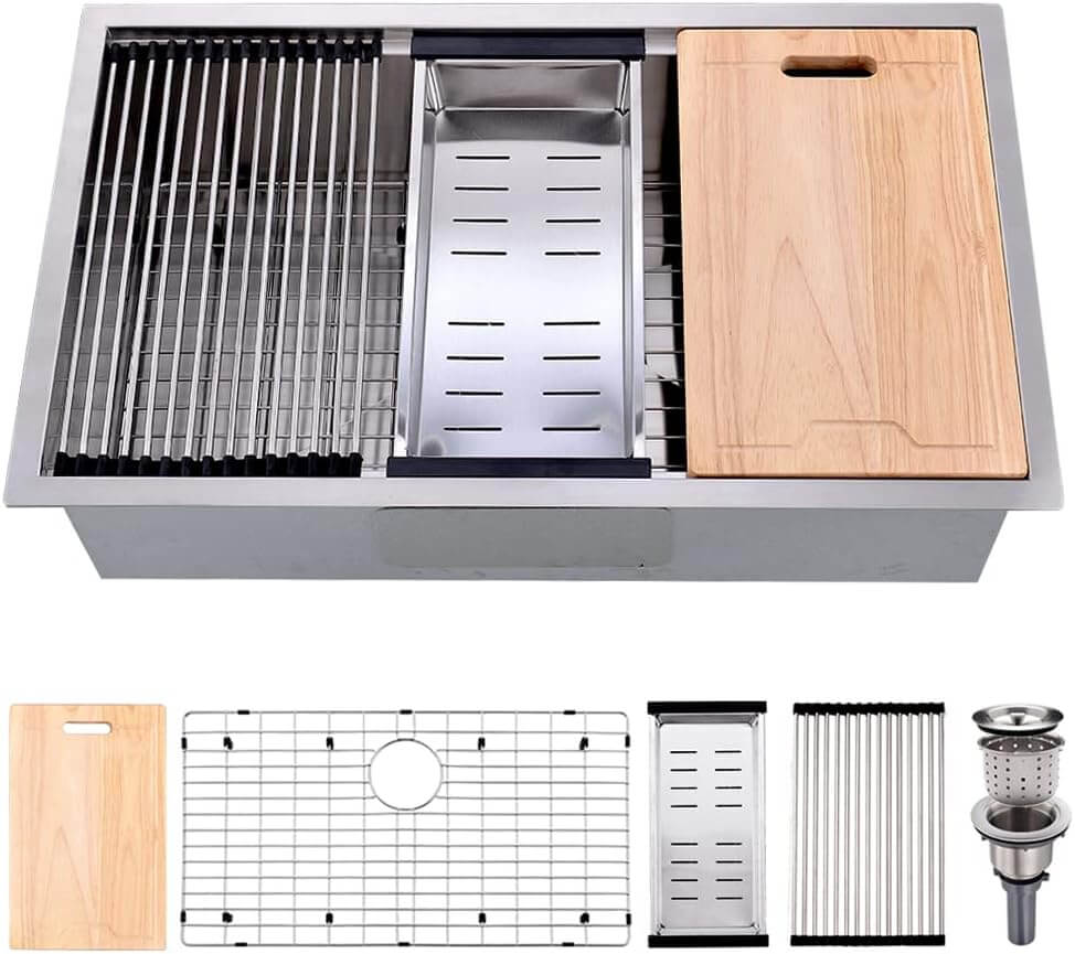 30 Inch Stainless Steel Undermount Kitchen Sink, BoomHoze