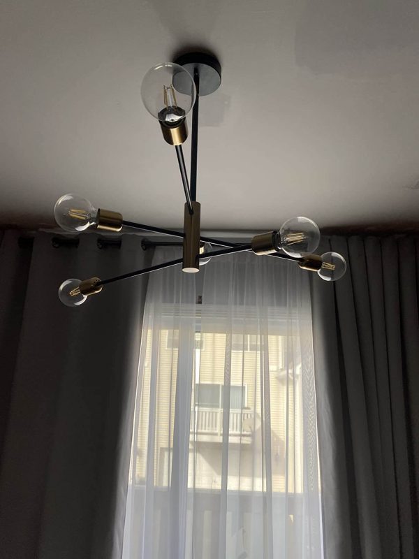 2. Modern Gold Chandelier Mid Century Ceiling Lighting Fixture