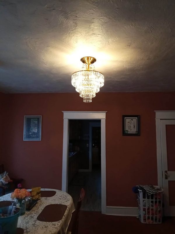 6. Chrome Crystal Chandelier Modern Antique Semi Flush Mount Chandelier