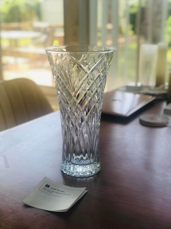 2. Lead-Free Clear Glass Tall Crystal Vase for Flowers