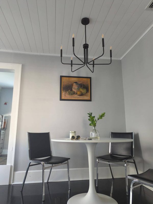 1. 6 Black Hanging Lamps, for Dining Room Lighting Fixtures