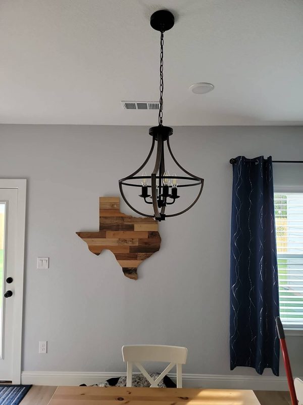 5. Flush Mount Rustic 4 Light dining room ceiling lamp