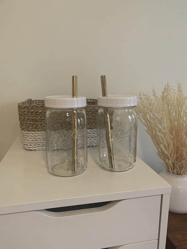 3. Smoothie Tea Cup Boba Bubble Tea Cup with Gold Lid and Straw