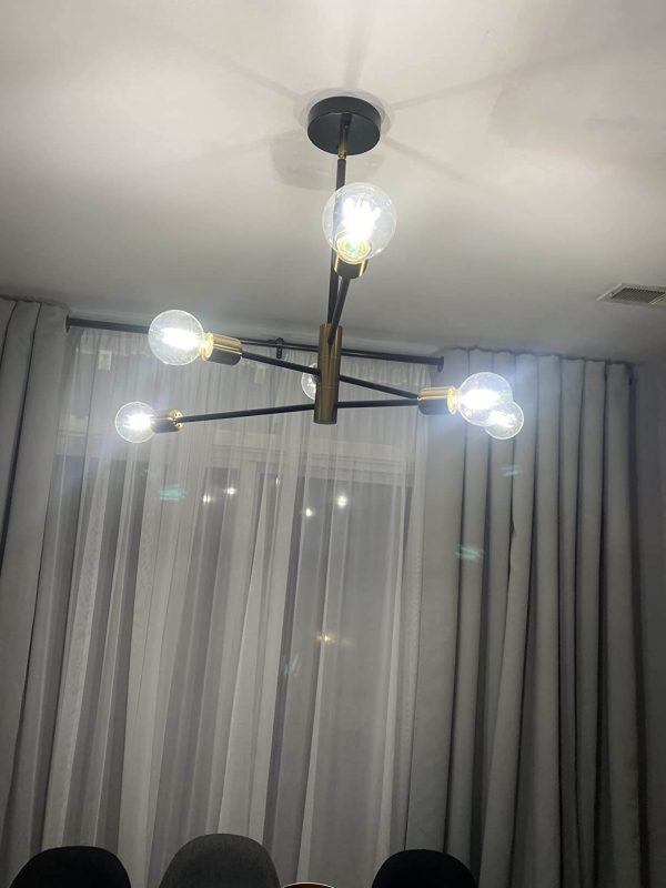 2. Modern Gold Chandelier Mid Century Ceiling Lighting Fixture