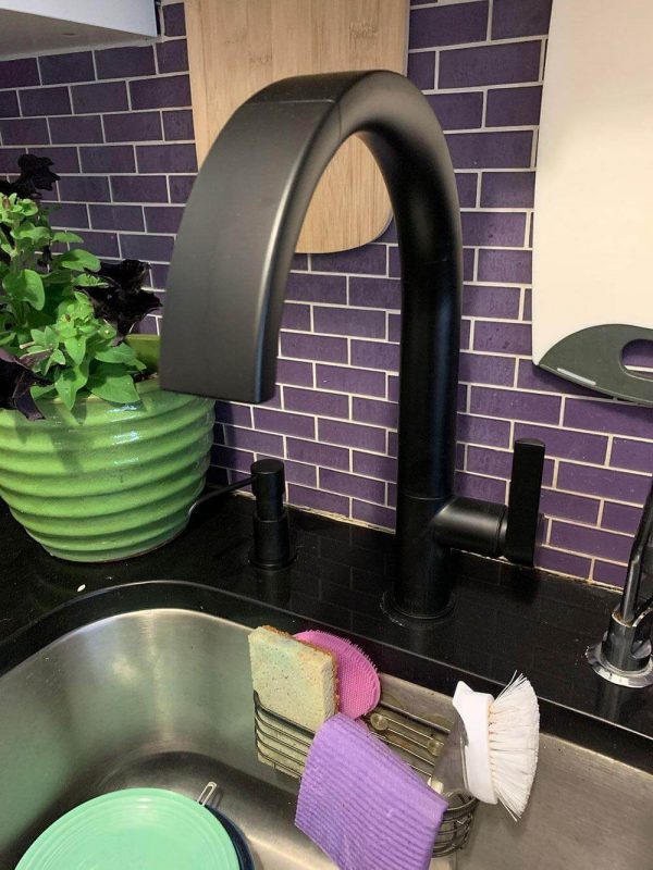 5. Delta Faucet Keele Matte Black Kitchen Faucet Black19824LF-BL
