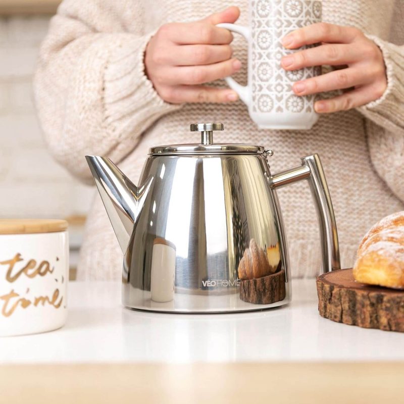 7. VeoHome Stainless Steel Tea Pot with Infuser