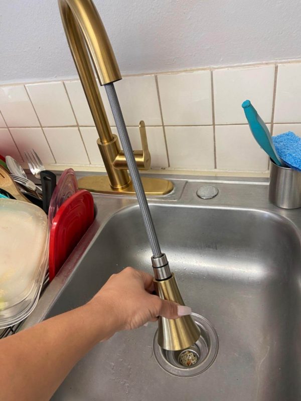 5. AMAZING FORCE Gold Kitchen Faucet Modern Pull Out Kitchen