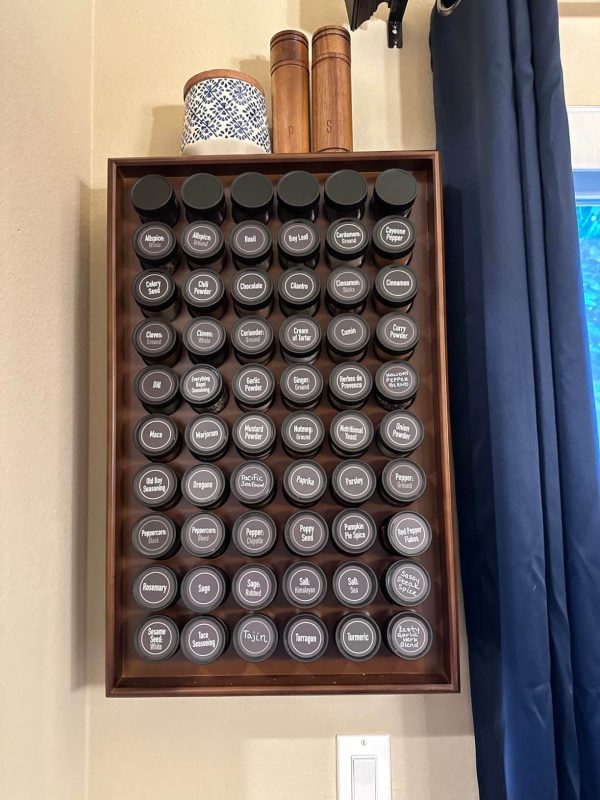 1. AllSpice Wooden Spice Rack, Includes 30 4oz Jars- Bamboo