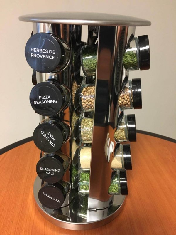 1. Turntable Spice Rack with Spices
