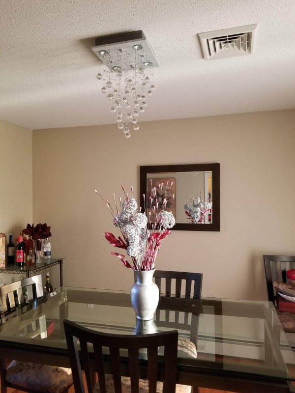 4. Bestier Modern Crystal Square Raindrop Chandelier Lighting Flush