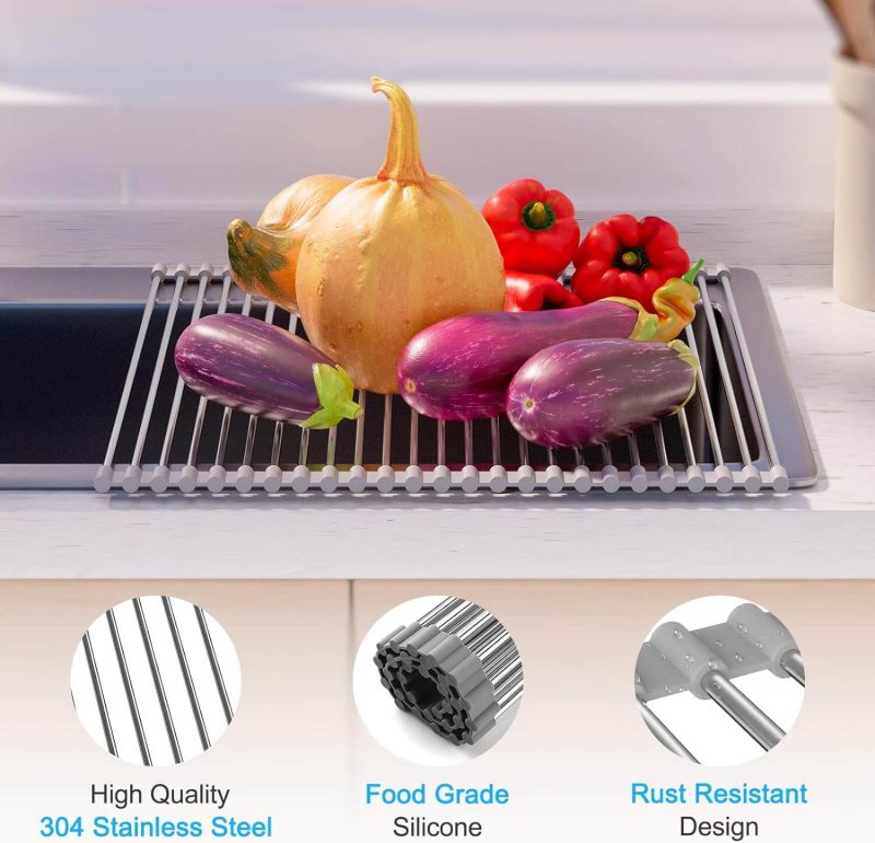 7. EMBATHER Over-Sink Roll Up Dish Drying Rack