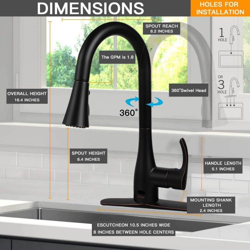 4. Touchless Automatic Kitchen Faucet Motion Sensor, Soosi Kitchen Faucet
