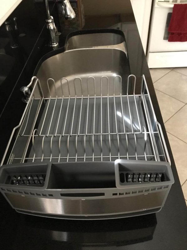 2. KitchenAid KNS896BXGRA Full Size Dish Rack, Light Grey