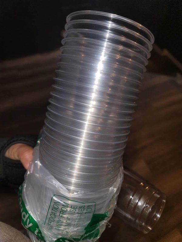 4. 20 ounce Clear Plastic Cups To Go Cups for Iced Coffee, Party Drinks, Bubble Tea, Cold Drinks