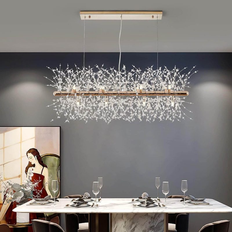 4. Gold Metal Fireworks Ceiling Light Fixture for Dining Room
