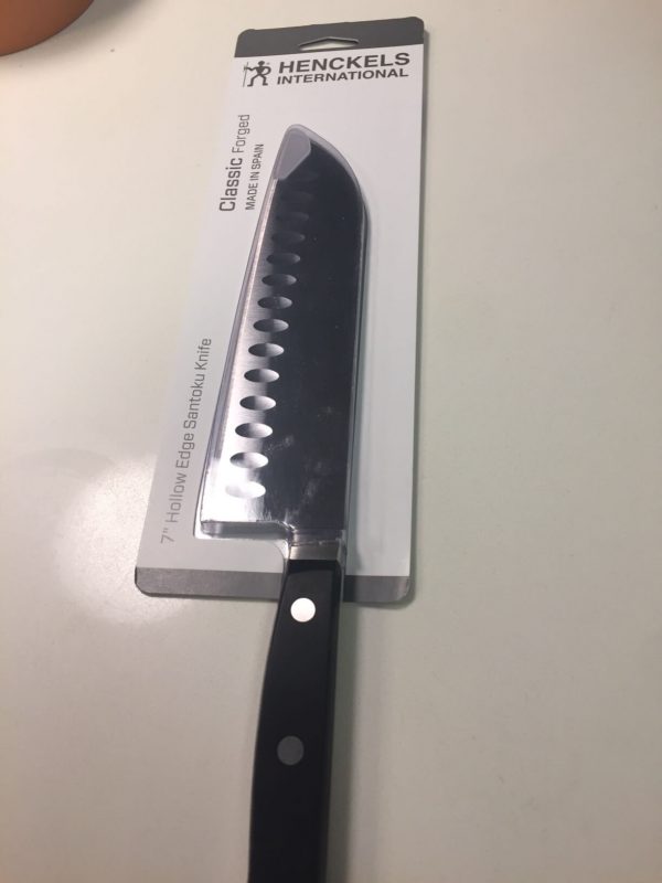 HENCKELS 7 inch Classic Sharp Hollow Edge Santoku Knife