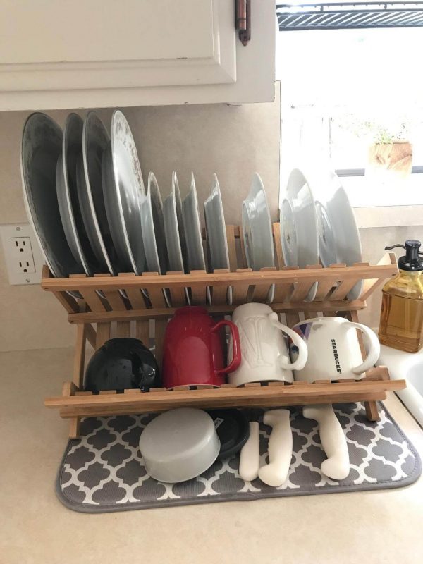 1. Sagler Wooden Dish Rack, Dish Drying Rack