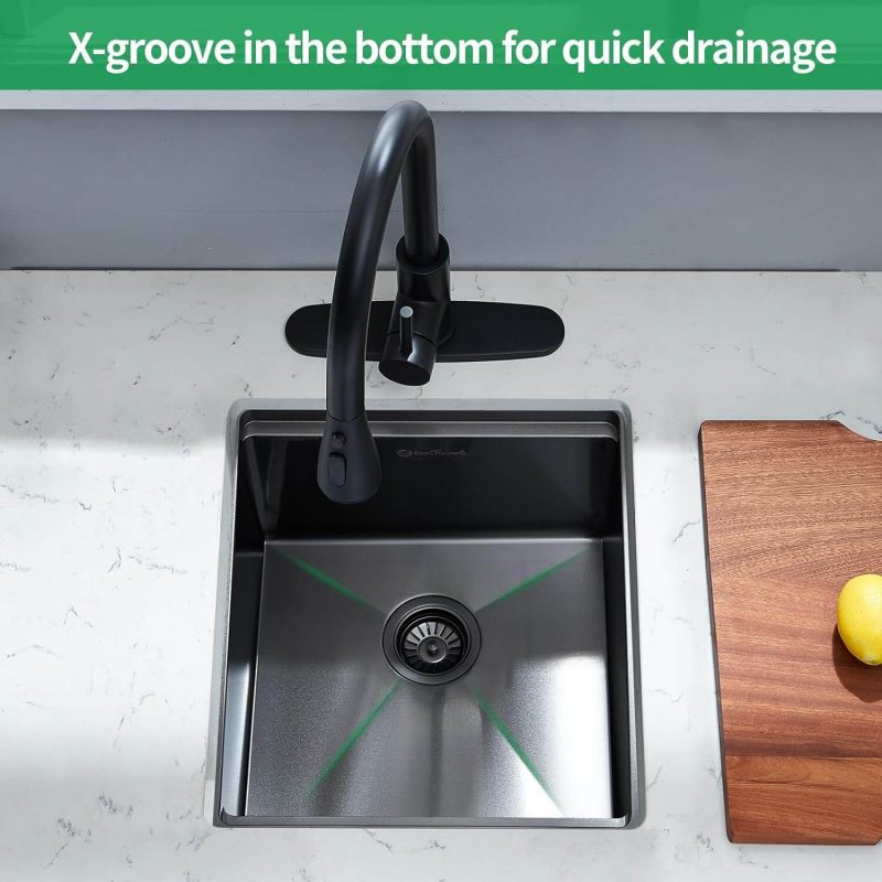 EcoChannels Undermount Kitchen Sink, 15 x 17 x 10 Inches