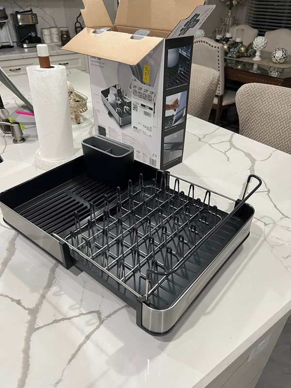 2. Joseph Joseph Stainless Steel Double Section Dish Rack