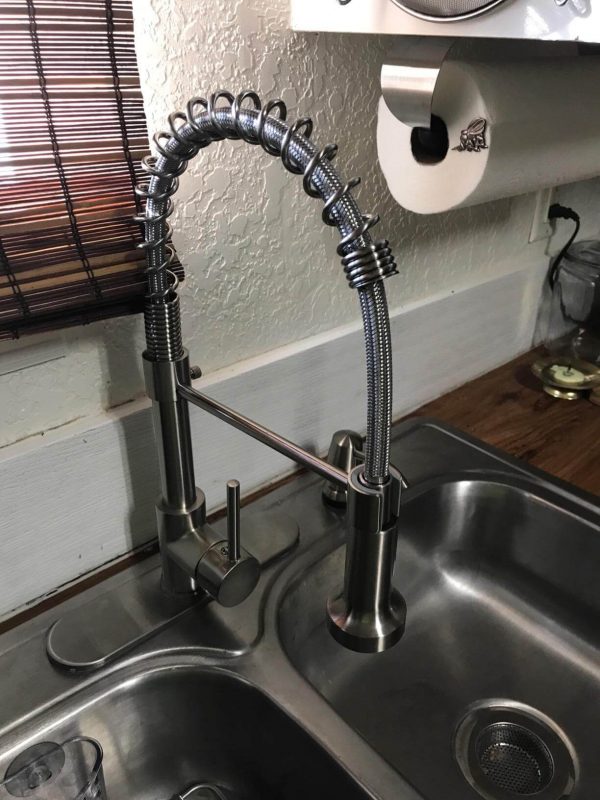 3. OWOFAN Touchless Kitchen Faucet with Pull Down Sprayer LED Light