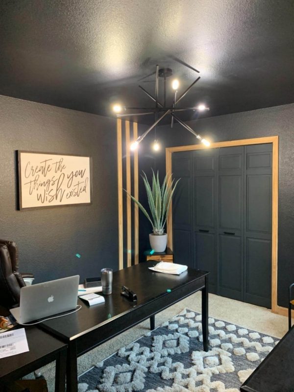 7. Contemporary Chandelier 6-Light Matt Black Finish Mid-Century Pendant Lighting for Dining Room
