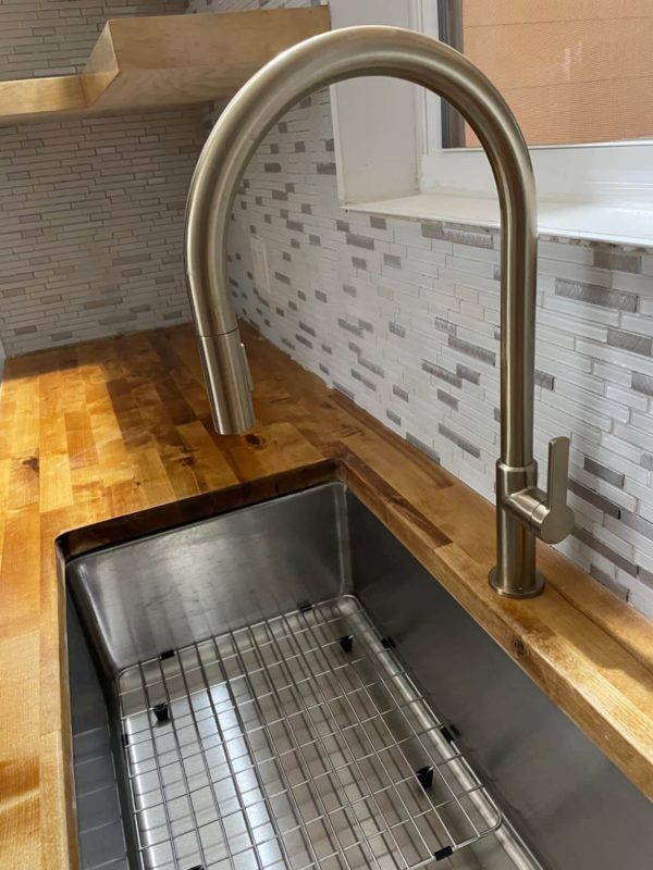 4. KRAUS Oletto Single Handle Pull-Down Kitchen Faucet in Chrome, KPF-2820CH