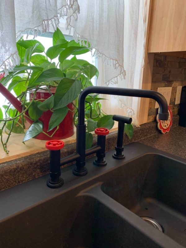 1. KRAUS Urbix Industrial Bridge Kitchen Faucet