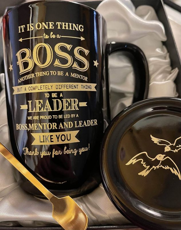 5. Big Boss Porcelain Coffee Mug 18 Oz Black