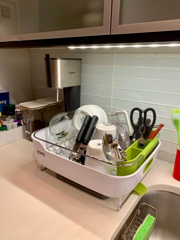 5. Zova Premium Stainless Steel Dish Drying Rack with Swivel Spout
