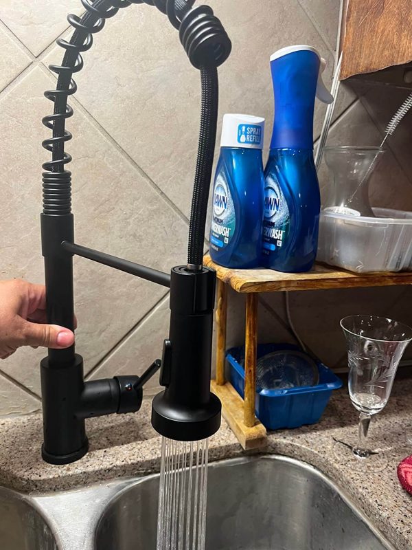 5.The TENLO kitchen faucet Black Kitchen Faucet Kitchen Sink Faucet with Sprayer