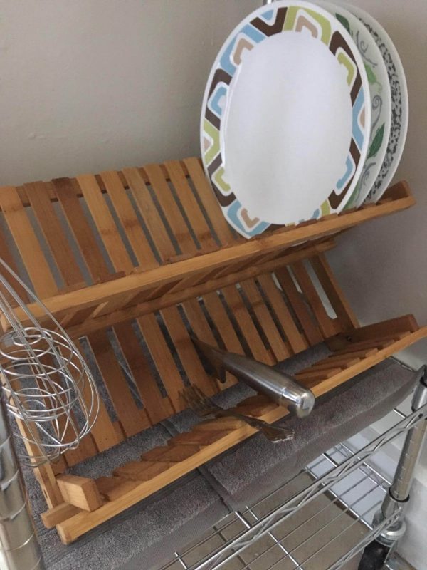1. Sagler Wooden Dish Rack, Dish Drying Rack