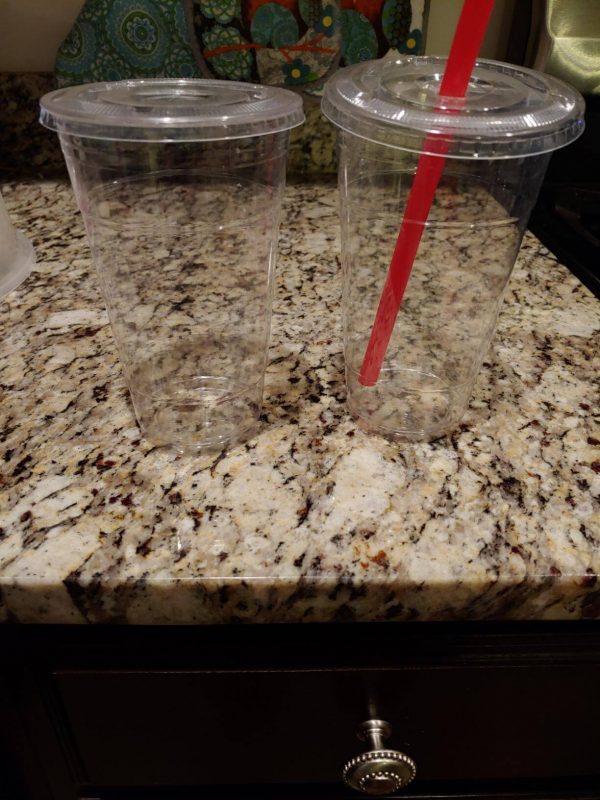 5. [100 Pack] Clear Plastic Cups 20 ounces Bubble Boba Tea