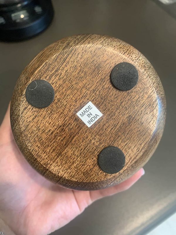 7. Hand Carved Wood Mortar Grinder/Chopper