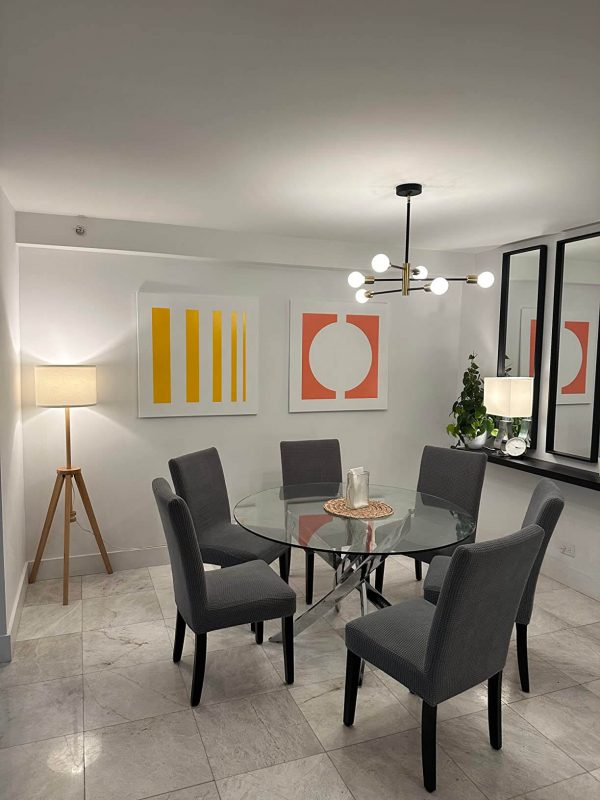 2. Modern Gold Chandelier Mid Century Ceiling Lighting Fixture