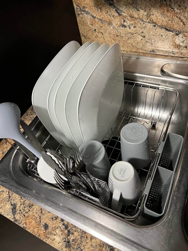 6. abGTOP Deep and Large Expandable Dish Drying Rack