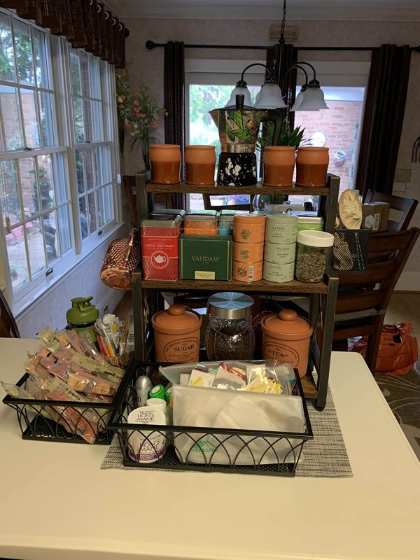 3. Rolanstar Spice Rack Organizer with Wire Basket, 3 Tiers